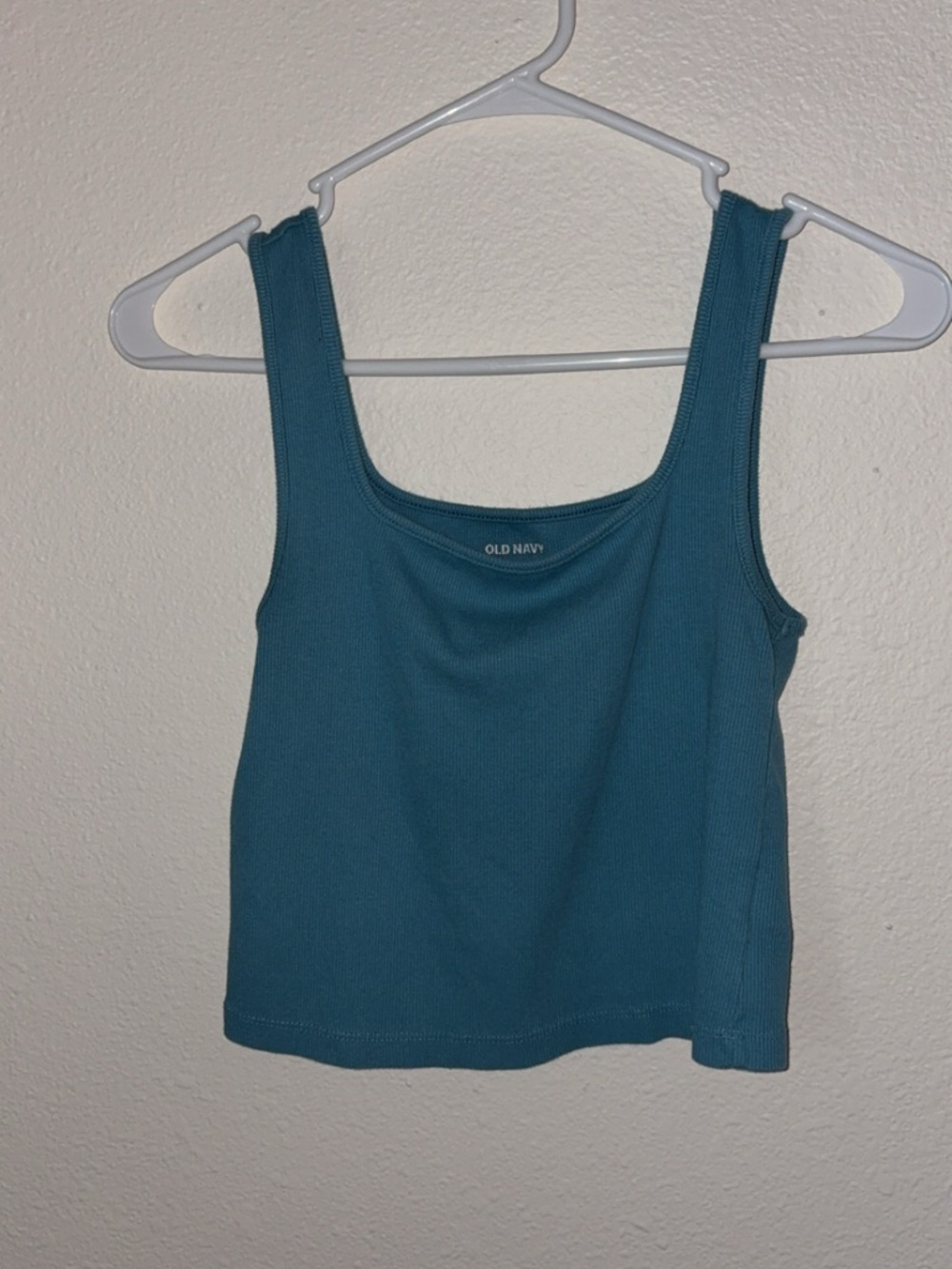 Old Navy Teal Ribbed Square-Neck Tank - Women's